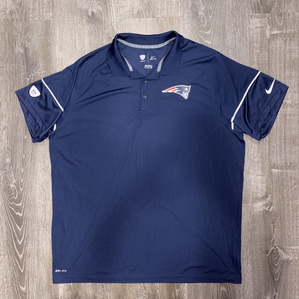 New England Patriots Nike NFL Equipment Training Polo Shirt Men's XXL Navy Blue